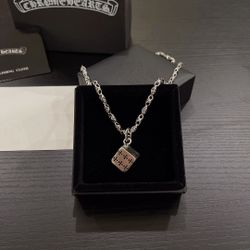 Chrome Hearts Stylish Dice Pendant Silver Necklace