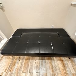Black Futon Sofa – Converts to Twin Bed – $60 OBO