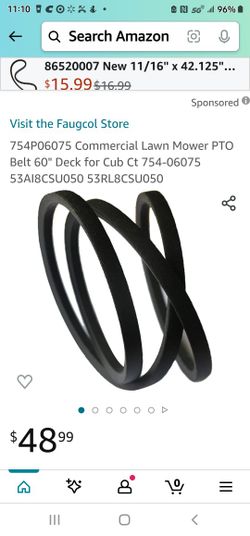 Belt For Mower 754P06075 Commercial Lawn Mower PTO Belt 60" Deck for Cub Ct 5 53AI8CSU050 53RL8CSU050