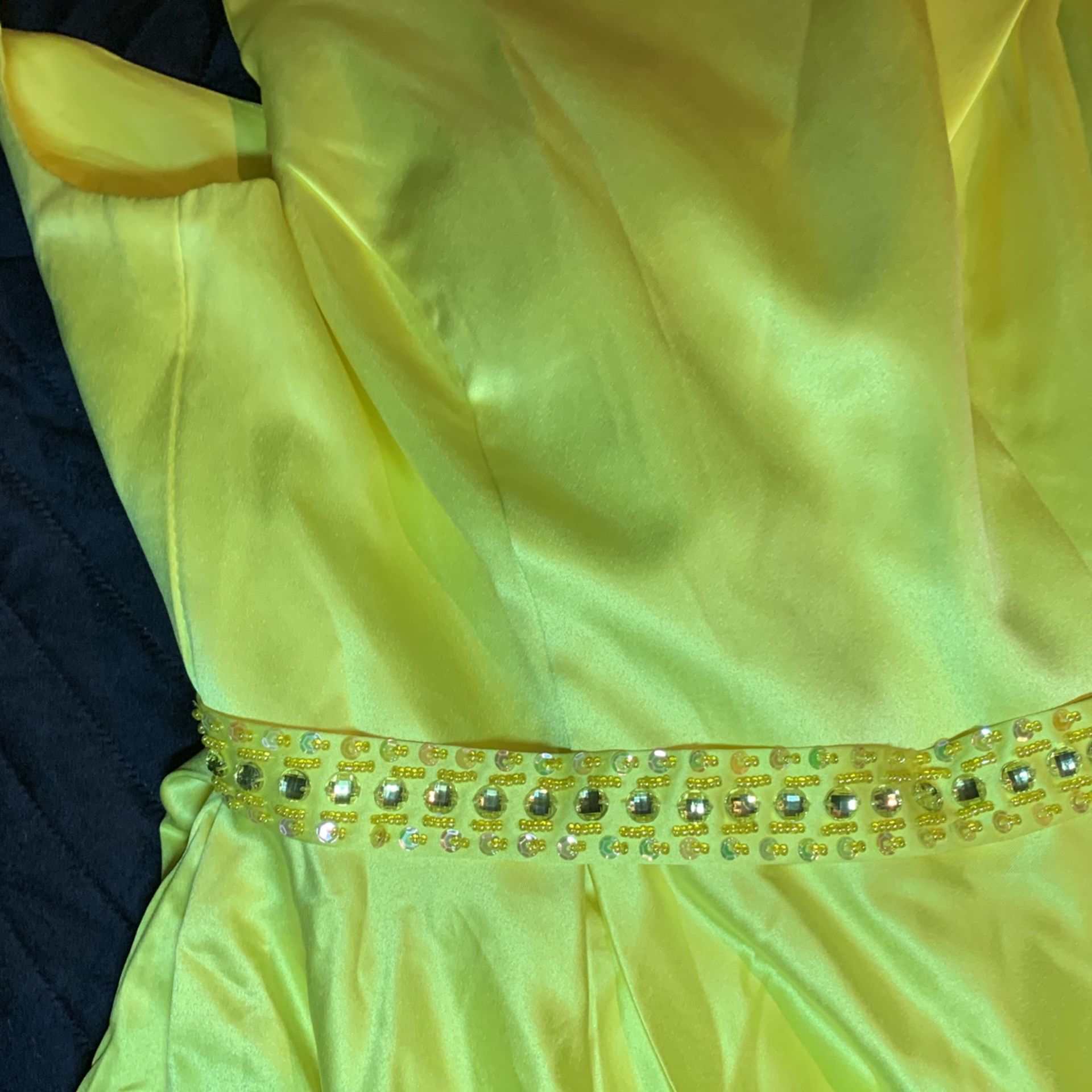 Long Satin Gold Dress