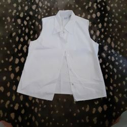 Gap White Sleeveless Oxford shirt
