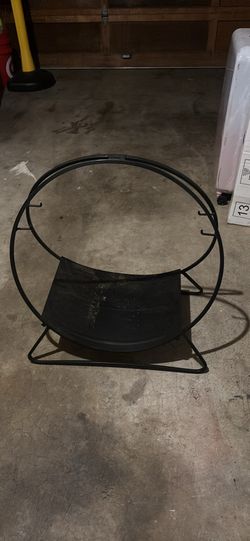 Circular Metal Firewood Rack with Canvas Sling