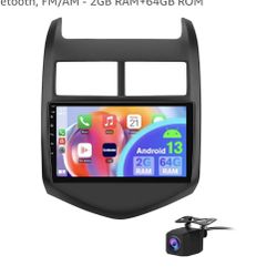 Car Stereo for Chevy Aveo Sonic 2011 2012 2013 2014 2015, 9 Inch Touchscreen Android Head Unit, Wireless CarPlay & Wired Android Auto, Backup Camera, 