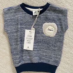 Noe + Zoe Berlin, Sweater Vest, Color: Blue and Cream/Off White, Size: 6-12M **NEW w/ TAGS**