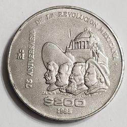 1985 Mexico 200 Pesos - 75 Aniversario De La Revolucion Mexicana - Pancho Villa 