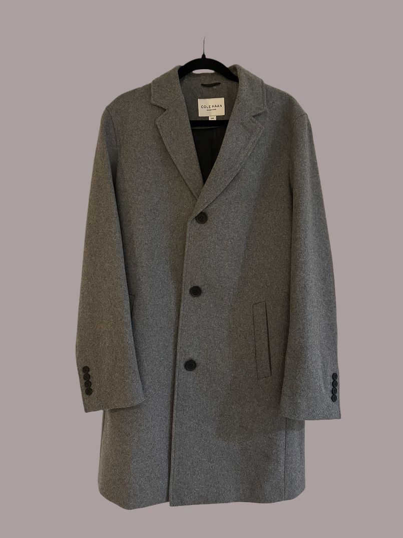 Cole Haan Men's Wool Coat Charcoal Grey Size small