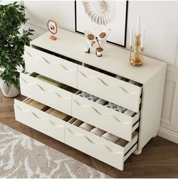 Brand New Cream White 6 Drawer Dresser Factory Sealed