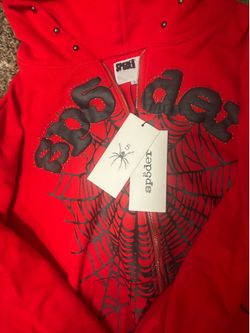 Red Sp5der hoodie zip up