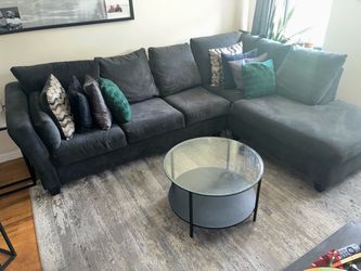 Modern Glass & Black Metal Living Room Bundle: TV Stand + Coffee Table + 2 Side Tables⁠