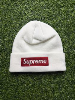 White Supreme x New Era Box Logo Beanie 
