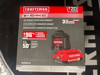 CRAFTSMAN V20 3 Ah Advanced Battery Starter Kit, Includes V20 Battery and Charger