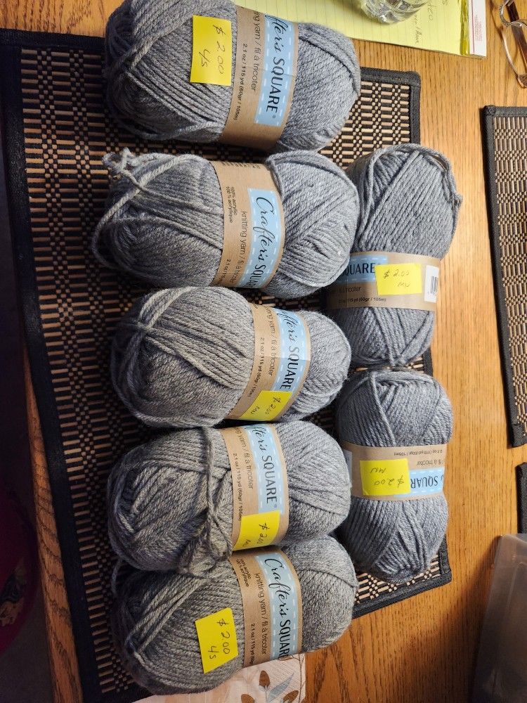 7 NEW ROLLS OF KNITTING YARN
