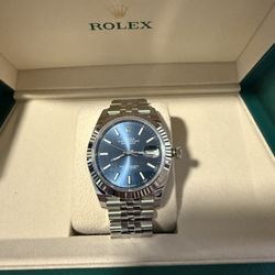 Rolex Datejust 41mm Blue Dial and Jubilee 2025 Mint Box/Papers