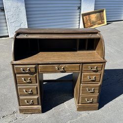 Antique Wooden Roll Up Desk