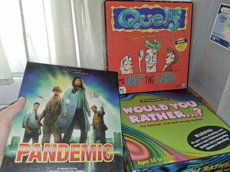 3 games Pandemic..Quelf...Would you Rather