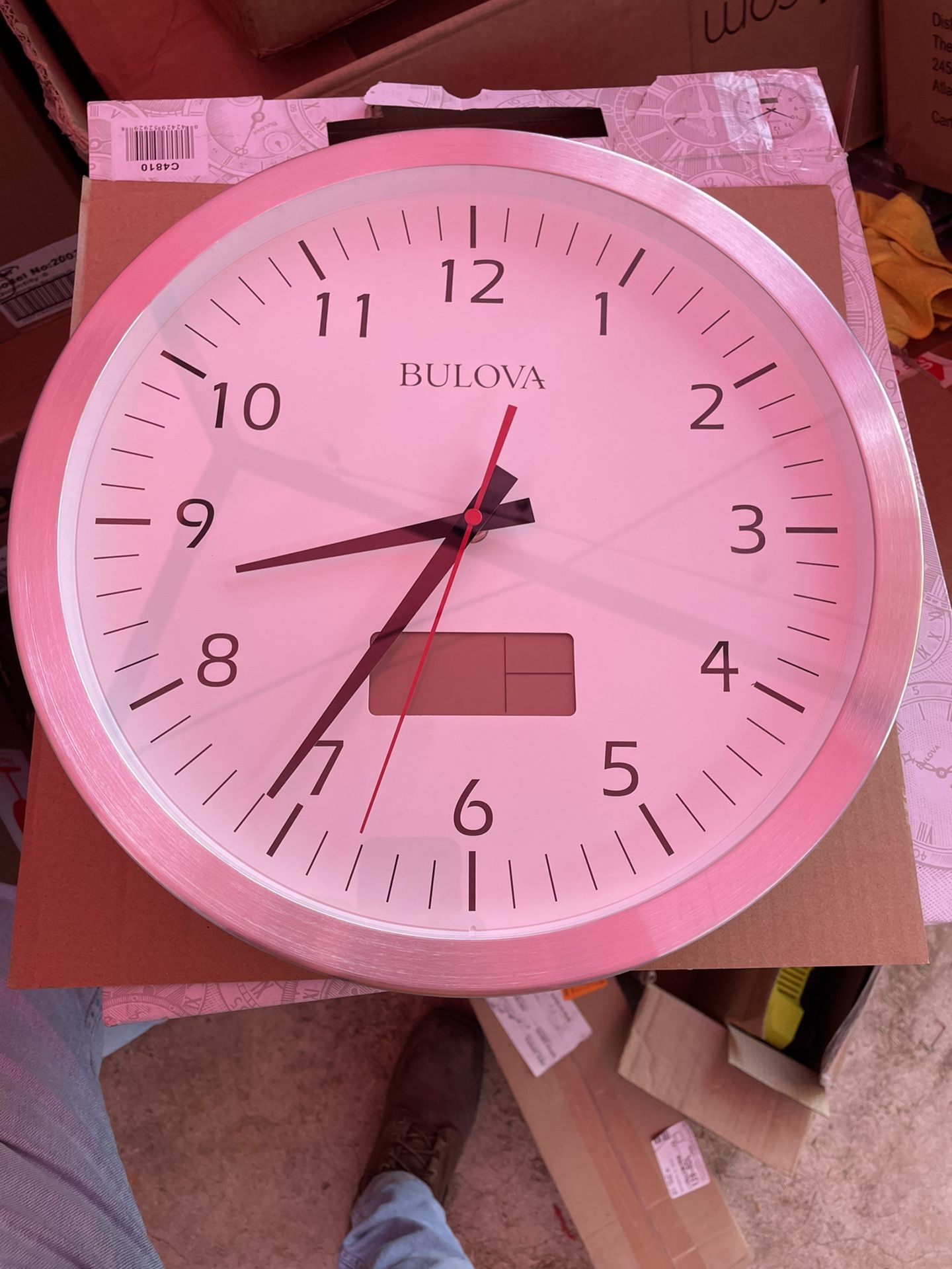 Bulova 14 in. H x 14 in. W Round Wall Clock