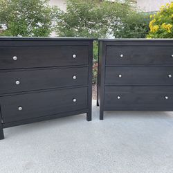 Black Solid Wood Dresser Chest of Drawers Furniture Set