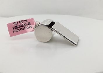 Groovy Sterling Silver Whistle Charm Pendant