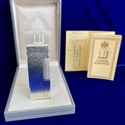 Silver Vintage Bark Rollagas Dunhill Lighter 99.9% New Condition Works 1 Year Warranty 