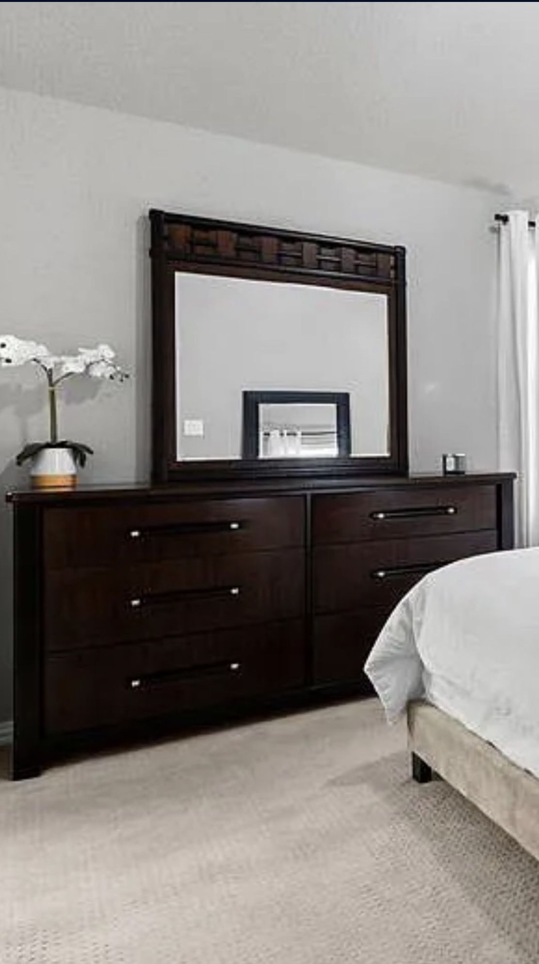 Espresso Wood King size Bedroom Set