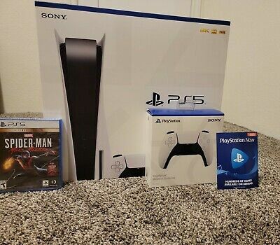 Sony PlayStation 5 Disc Deluxe Bundle with Spider-Man Game and Extra Controller

