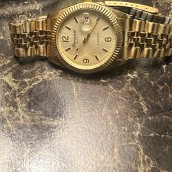 Precision Gruen Stainless Steel Quartz Watch 