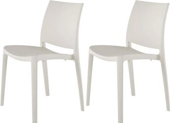 Stackable Patio Dining Chairs White (NEW)