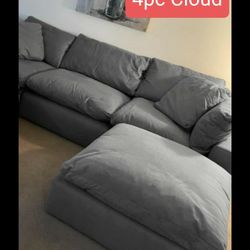 Cloud Dupe Modular Sectional Couch Sofa With Ottoman 