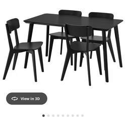 LISABO / LISABO Table and 4 chairs, black/black, 55 1/8x30 3/4 " ONLY 2 CHAIRS