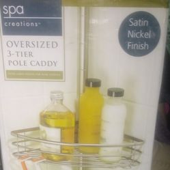Spa Creations 3-tier Shower Bathtub Pole Caddy Shelves New In Box