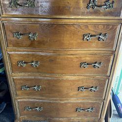 Vintage French Provincial Solid Wood Chest Style Dresser