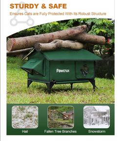 Cat Bed Weatherproof Cat Shelter Kitty with Cat Heating Pad,