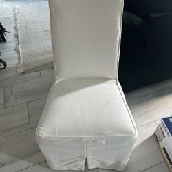 Set Of 6 Linen Dining Table Chair Set