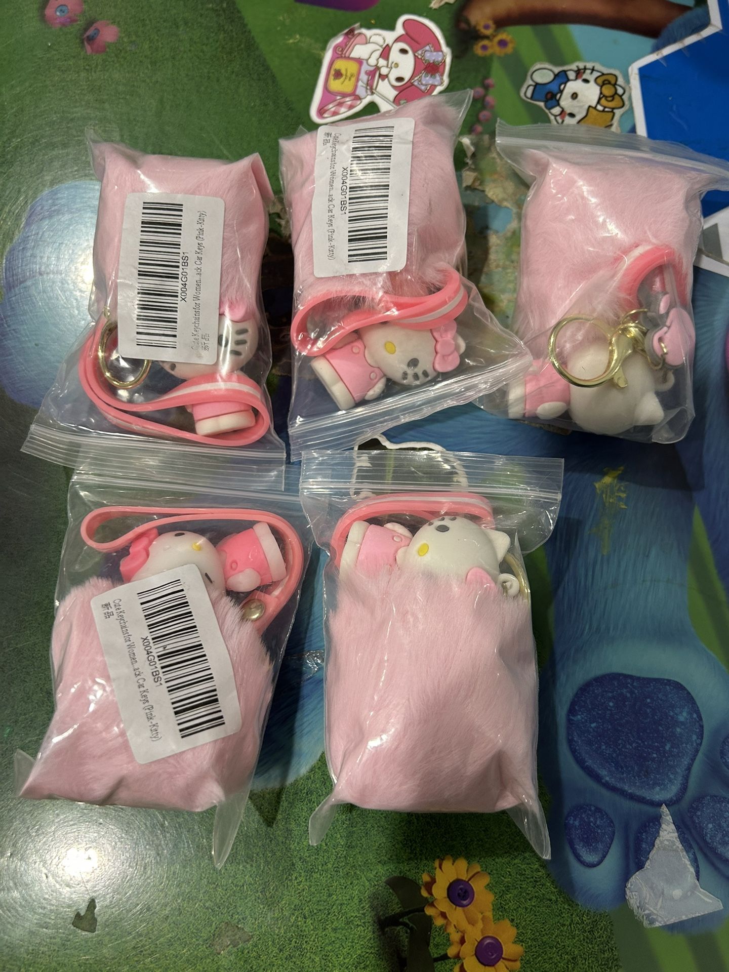 Hello Kitty Keychain With Plushy Soft Ball