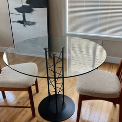 Glass dining table only