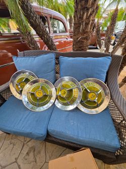 15" inch lancer hubcaps set vintage car