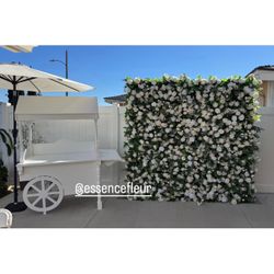 Candy Cart And Flower Backdrop 