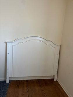 White Wood Arched Bed Headboard