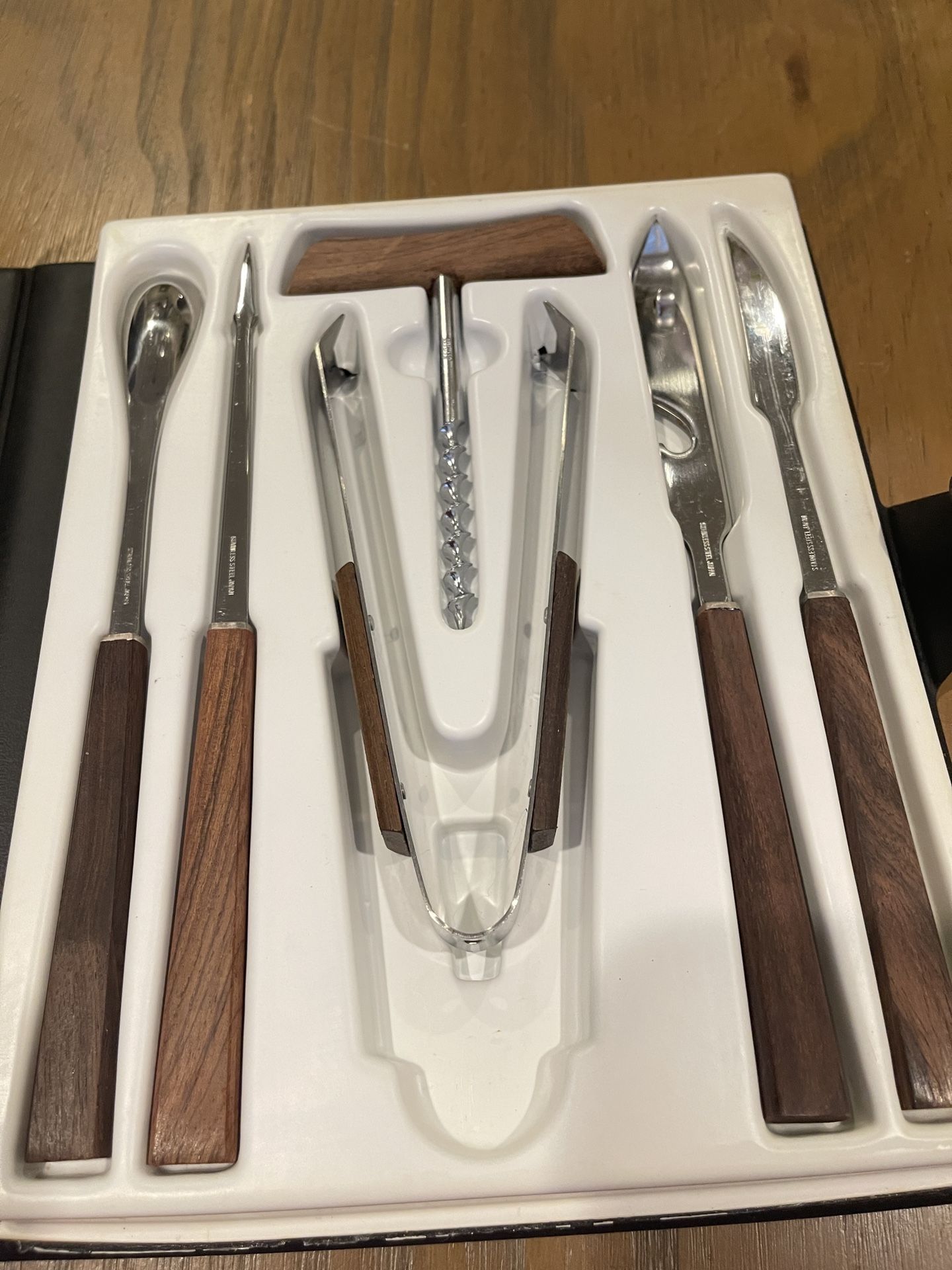 VINTAGE KRAFTWARE BARTENDERS GUIDE UTENSILS Japanese 6 Piece Bar Tool Set