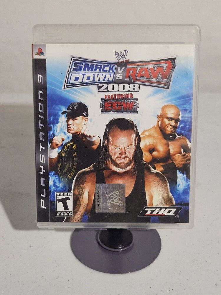 WWE Smackdown Vs. Raw 2008 Featuring ECW PS3 PlayStation 3 Complete In Box CIB