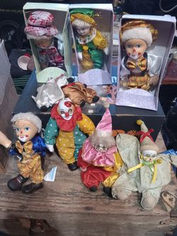 Porclien Clown Dolls.