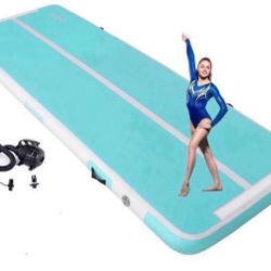 Air Track Tumbling Mat 13ftBlow up Gymnastic Mats with Electric Inflatable Pump, Repair Kit, Bag for Home/Training/Yoga/Water