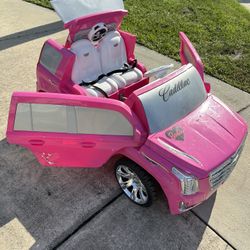 Barbie cadillac cheap power wheels