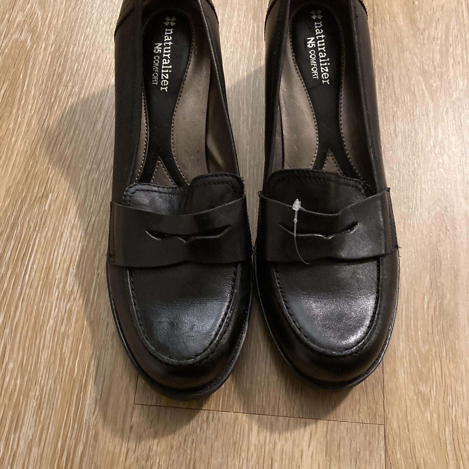 Women Black Naturalizer Leather Loafers 10 M