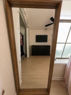 4 ft and 5 inches cute brown boho mirror
