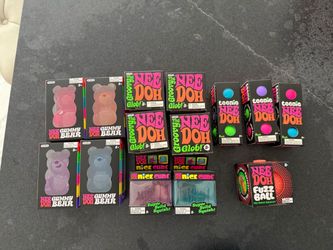 needoh gummy bear, groovy glob,ice cube, teenie, fuzz ball