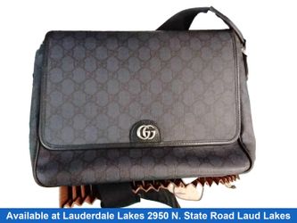 Gucci Black Gg Coated Blue Purse / Handbag