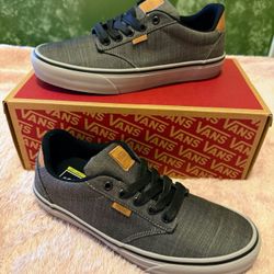 NEW IN ORIGINAL BOX VANS ATWOOD DELUXE LOW SNEAKER SIZE 8.5 CHARCOAL GRAY