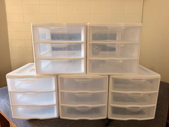 Set of 5 Sterilite 3-Drawer Desktop Organizers