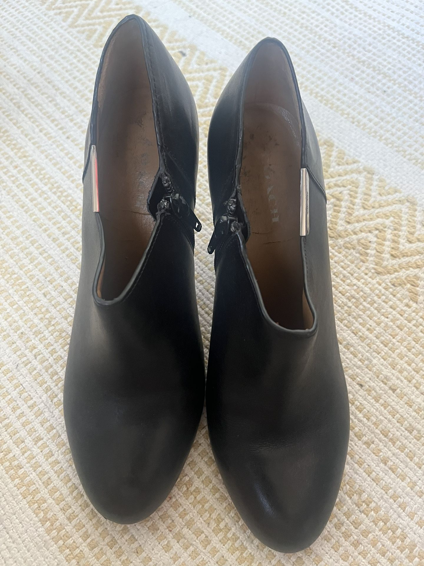Coach Leather Black Booties Used